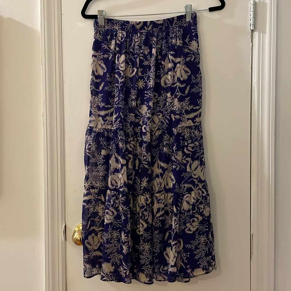 Ba&sh Uria Floral Print Purple Skirt flowy Size Small